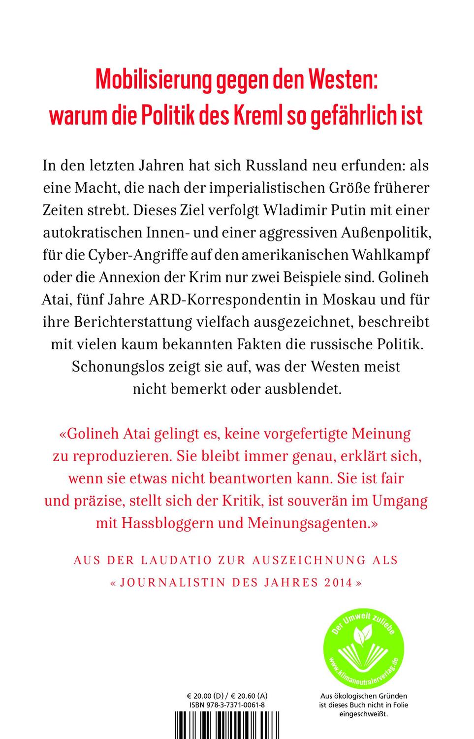 Rückseite: 9783737100618 | Die Wahrheit ist der Feind | Warum Russland so anders ist | Atai