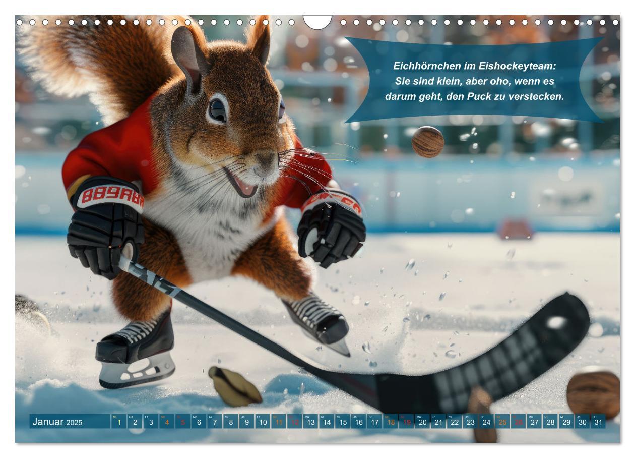 Bild: 9783457160688 | Der tierisch lustige Eishockey Kalender (Wandkalender 2025 DIN A3...