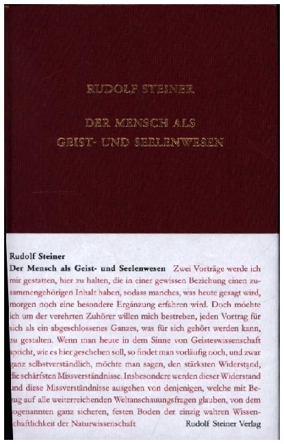 Cover: 9783727407154 | Der Mensch als Geist- und Seelenwesen | Rudolf Steiner | Buch | 653 S.