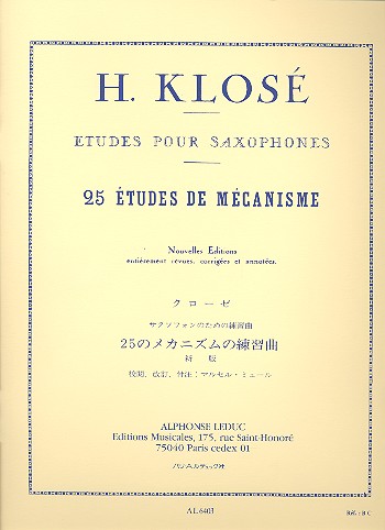 Cover: 9790046064036 | 25 Etudes de Mecanisme | Hyacinte Eleonore Klosé | Buch