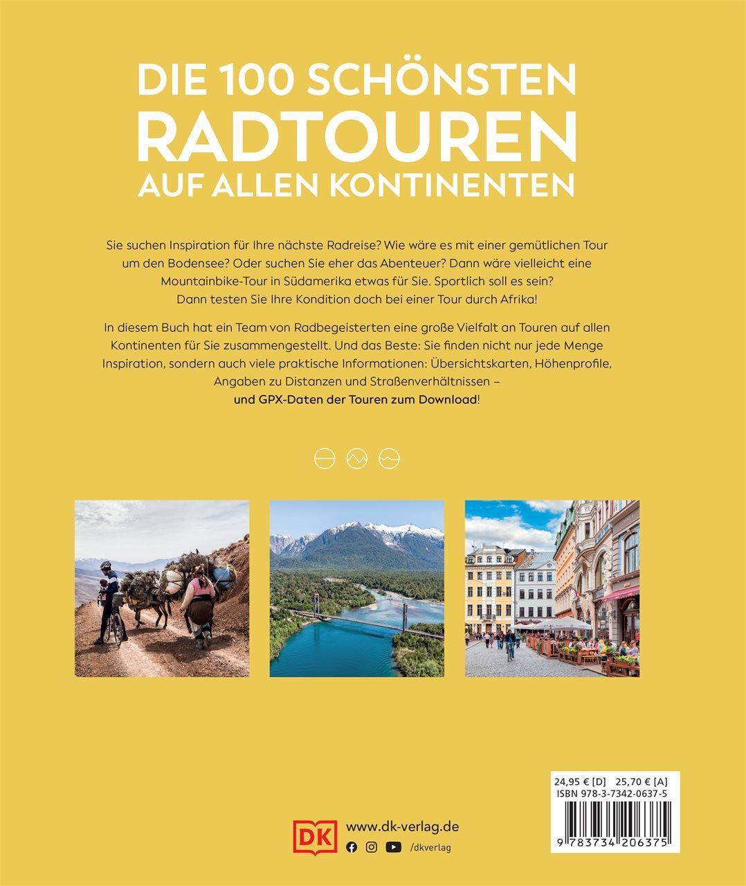 Rückseite: 9783734206375 | Die 100 schönsten Radtouren auf allen Kontinenten | DK Verlag - Reise