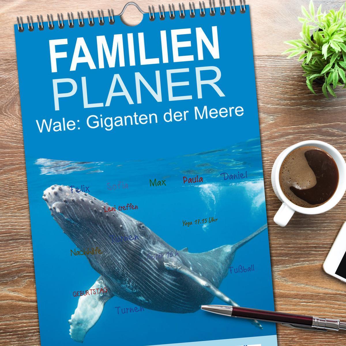 Bild: 9783457091104 | Familienplaner 2025 - Wale: Giganten der Meere mit 5 Spalten...