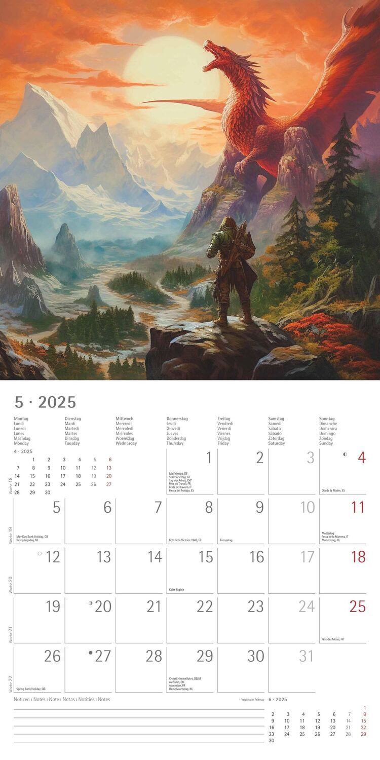 Bild: 4251732344320 | Drachen 2025 - Broschürenkalender 30x30 cm (30x60 geöffnet) -...