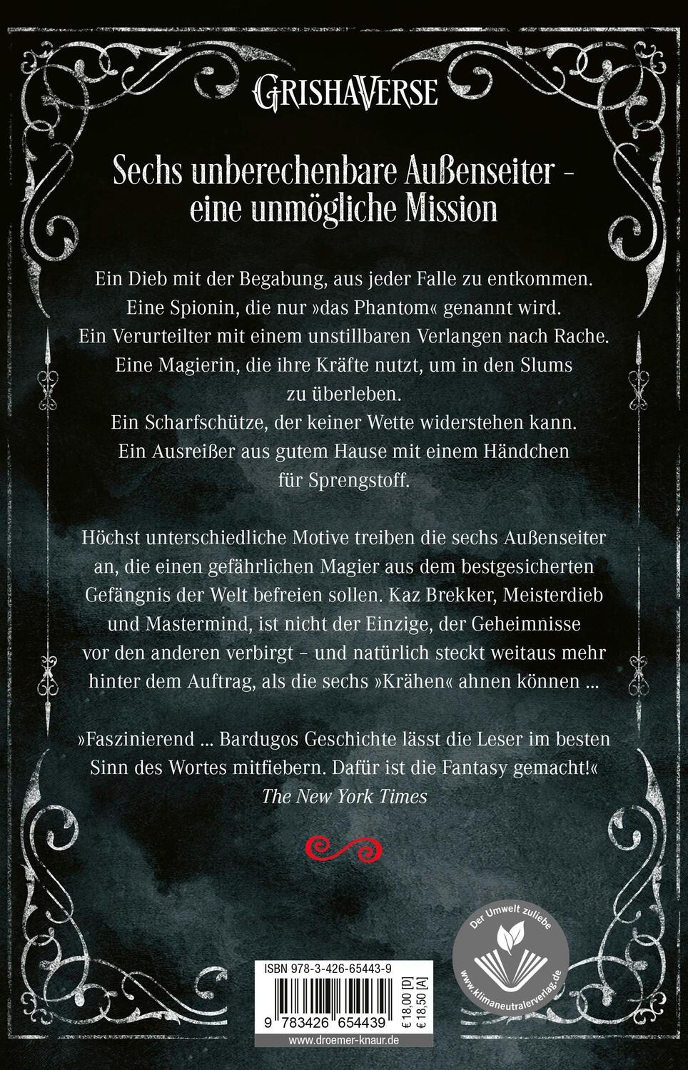 Rückseite: 9783426654439 | Das Lied der Krähen | Leigh Bardugo | Taschenbuch | 592 S. | Deutsch