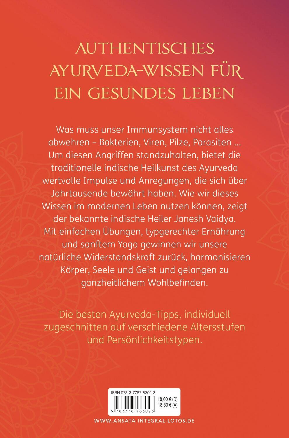 Bild: 9783778783023 | Immunpower mit Ayurveda | Janesh Vaidya | Taschenbuch | Deutsch | 2021