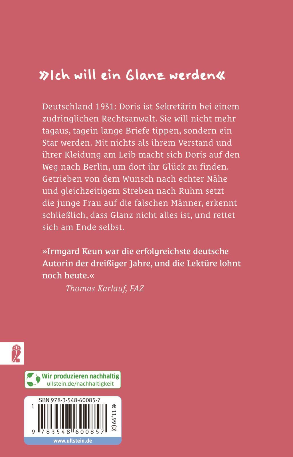 Rückseite: 9783548600857 | Das kunstseidene Mädchen | Irmgard Keun | Taschenbuch | 208 S. | 2001