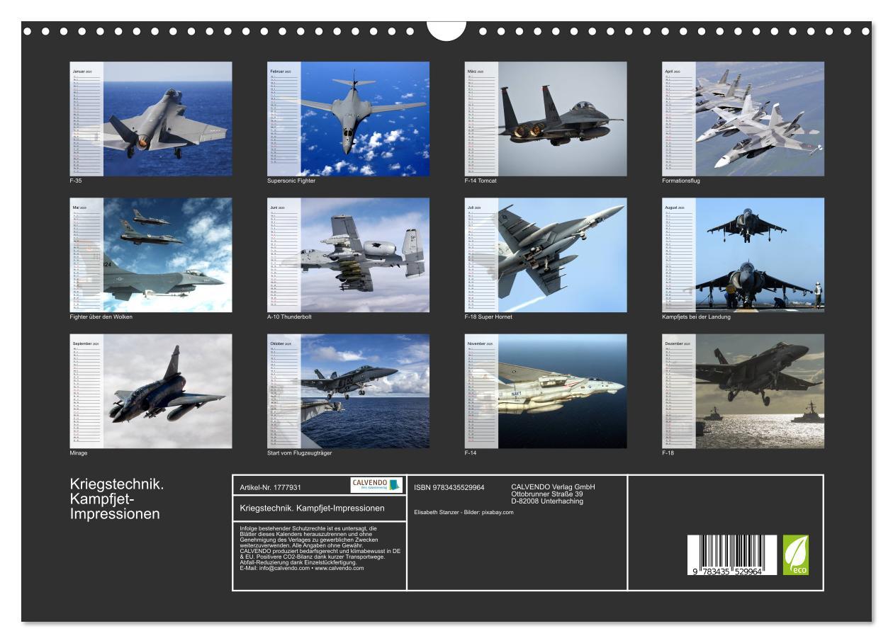 Bild: 9783435529964 | Kriegstechnik. Kampfjet-Impressionen (Wandkalender 2025 DIN A3...