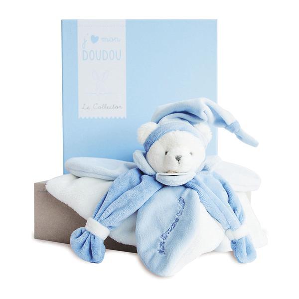 Cover: 3700335229219 | Schmusetuch Bär, blau 24cm | J'aime mon doudou | DOUDOU