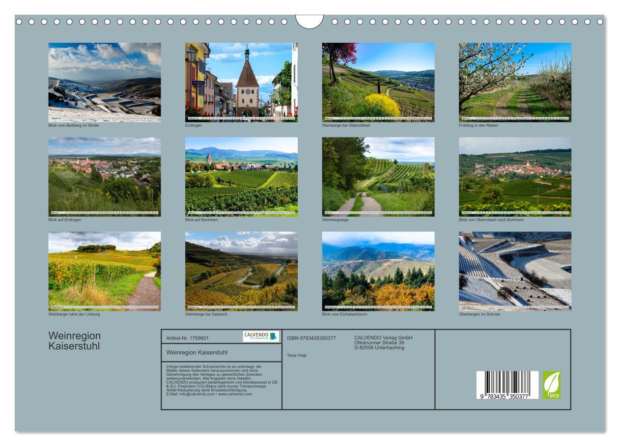 Bild: 9783435350377 | Weinregion Kaiserstuhl (Wandkalender 2025 DIN A3 quer), CALVENDO...