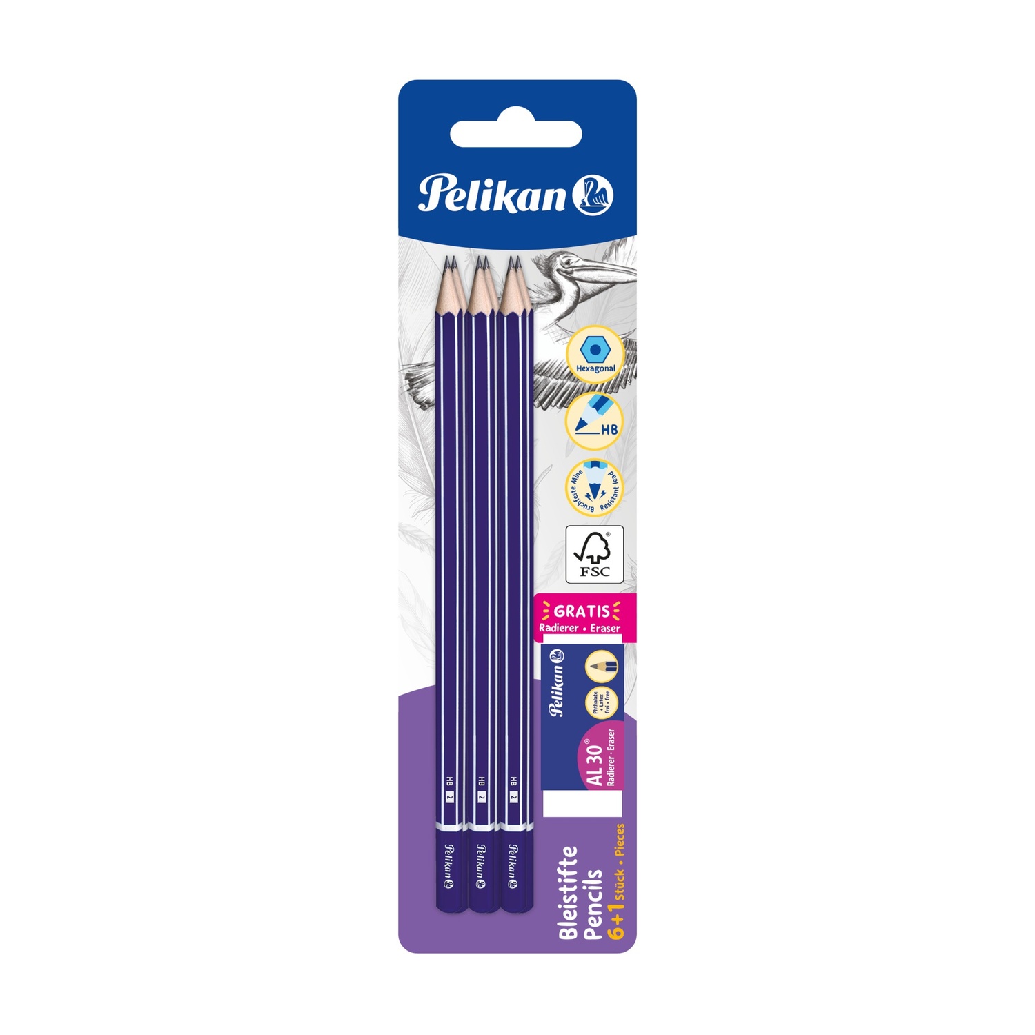 Cover: 4012700914347 | Pelikan Promo, 6 Bleistifte HB + 1 Radierer AL30 Gratis | 914341