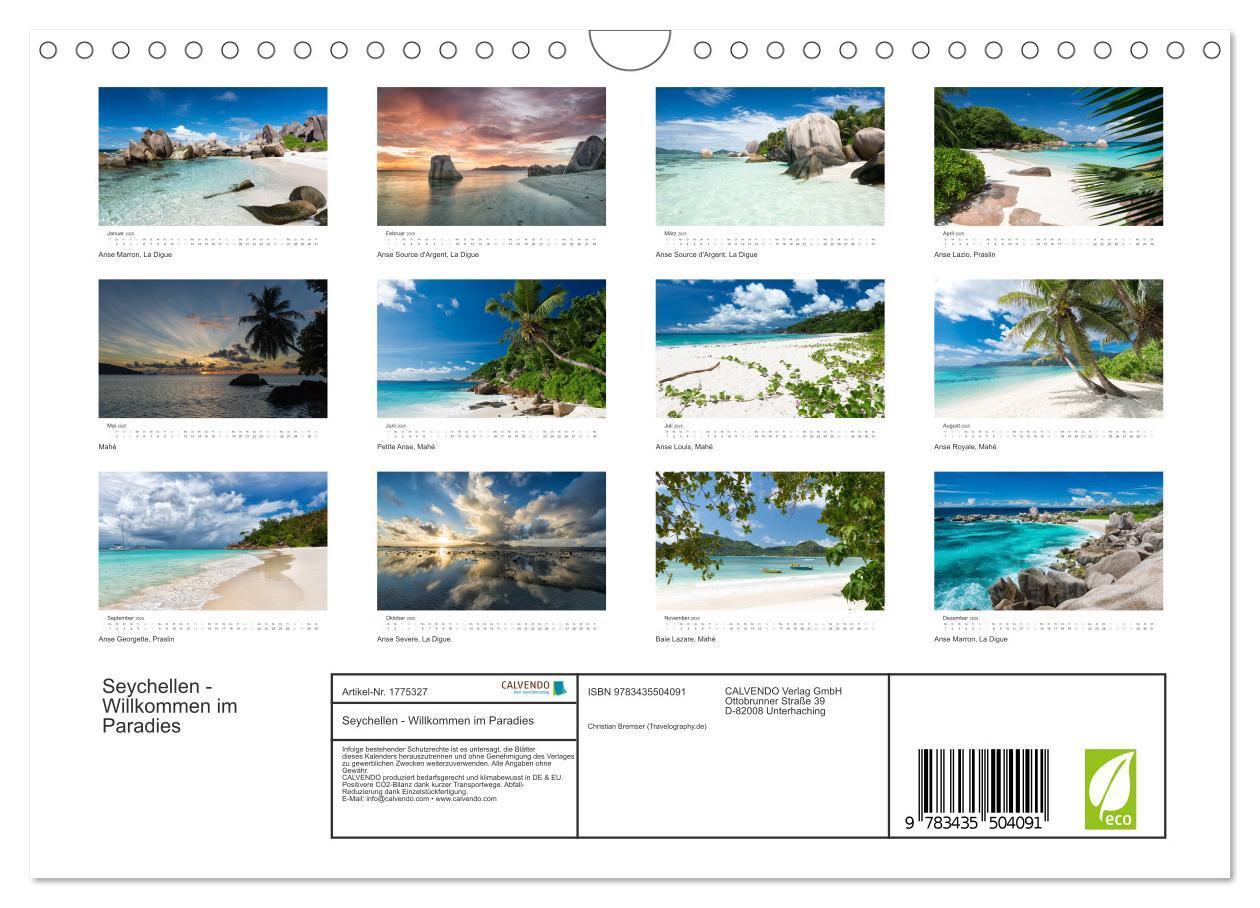 Bild: 9783435504091 | Seychellen - Willkommen im Paradies (Wandkalender 2025 DIN A4...