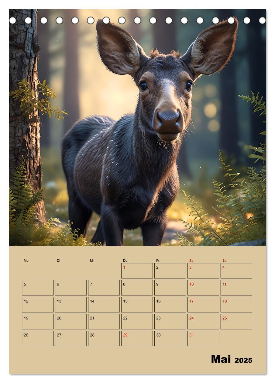 Bild: 9783457136874 | Tierkinder im Zauberwald (Tischkalender 2025 DIN A5 hoch), CALVENDO...