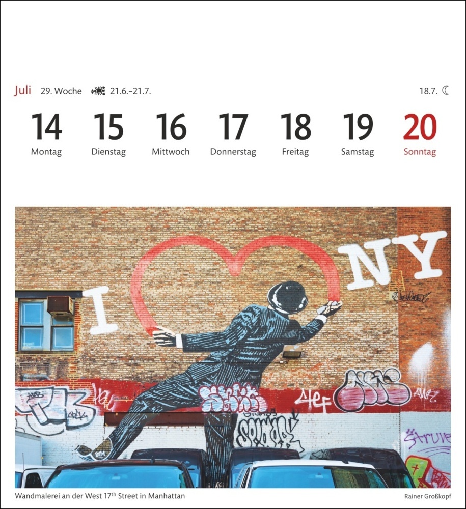 Bild: 9783840033407 | New York Sehnsuchtskalender 2025 - Wochenkalender mit 53 Postkarten