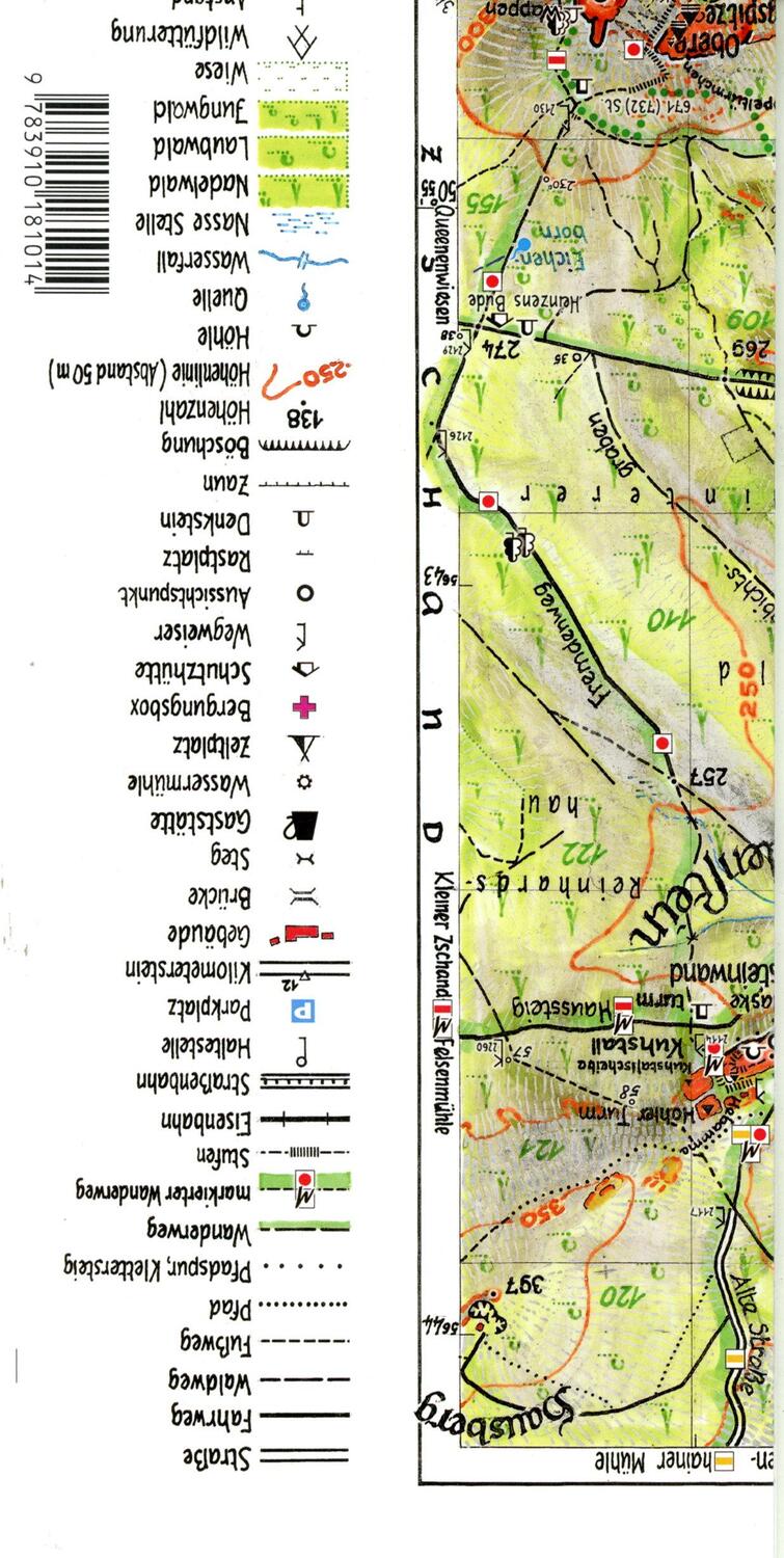 Bild: 9783910181014 | Schrammsteine·Affensteine 1 : 10 000 | Rolf Böhm | (Land-)Karte | 2015