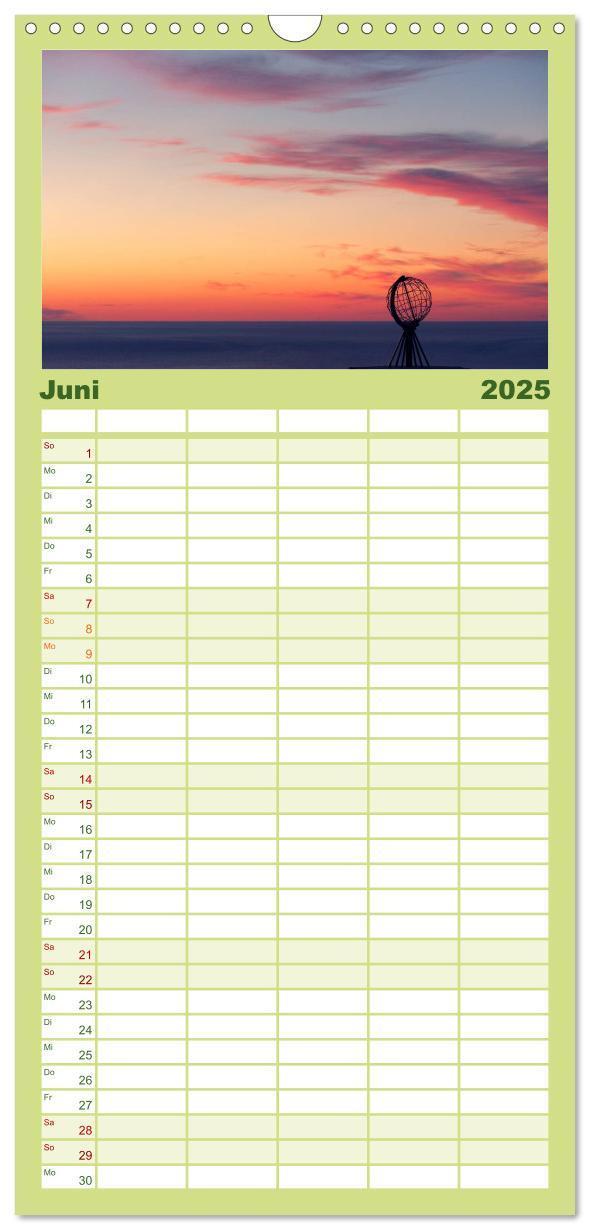 Bild: 9783457115435 | Familienplaner 2025 - Norwegen mit 5 Spalten (Wandkalender, 21 x 45...