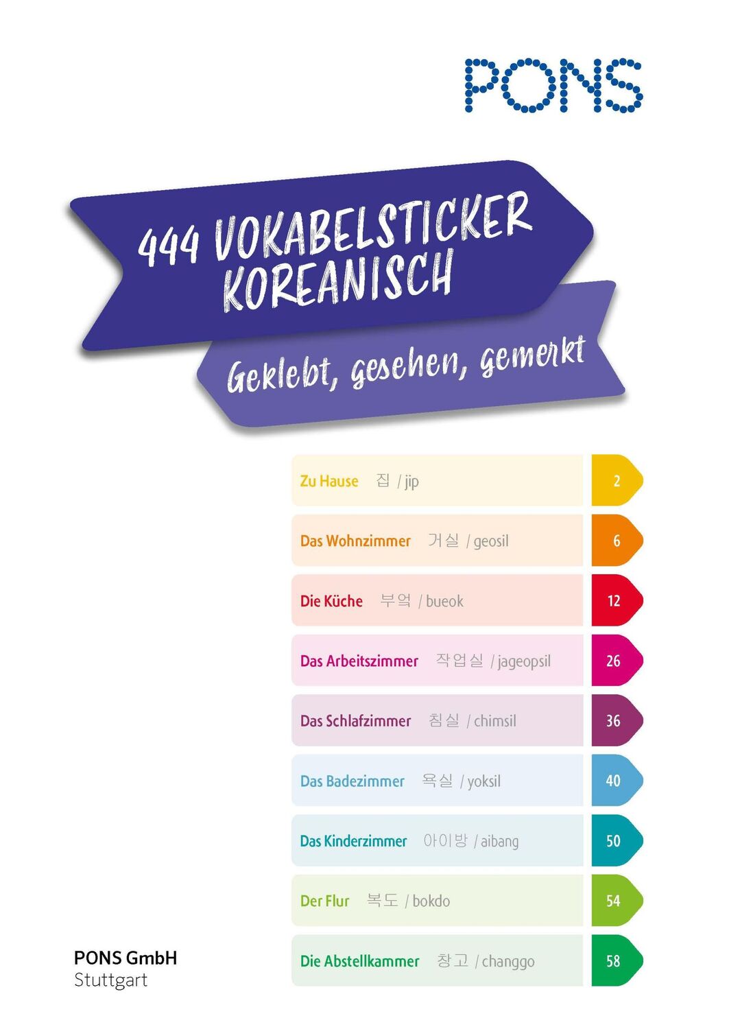 Bild: 9783125162983 | PONS 444 Vokabelsticker Koreanisch | Geklebt, gesehen, gemerkt | Buch