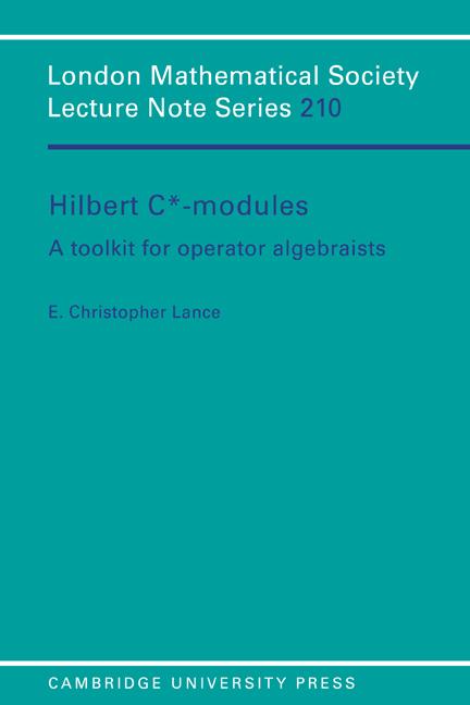 Cover: 9780521479103 | Hilbert C*-Modules | A Toolkit for Operator Algebraists | Taschenbuch