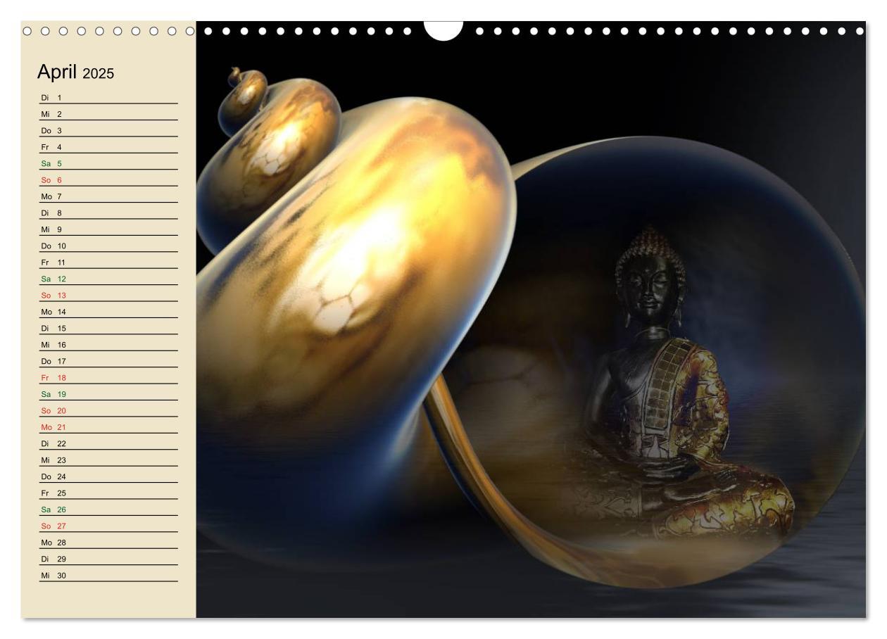 Bild: 9783435553952 | Buddha und Yin Yang (Wandkalender 2025 DIN A3 quer), CALVENDO...