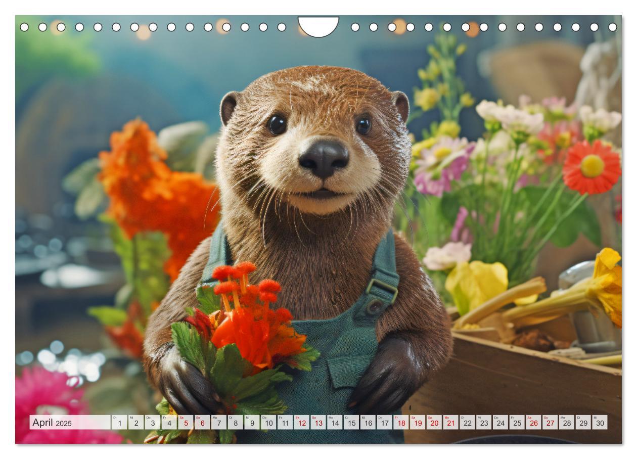 Bild: 9783383858178 | Otter bei der Arbeit (Wandkalender 2025 DIN A4 quer), CALVENDO...