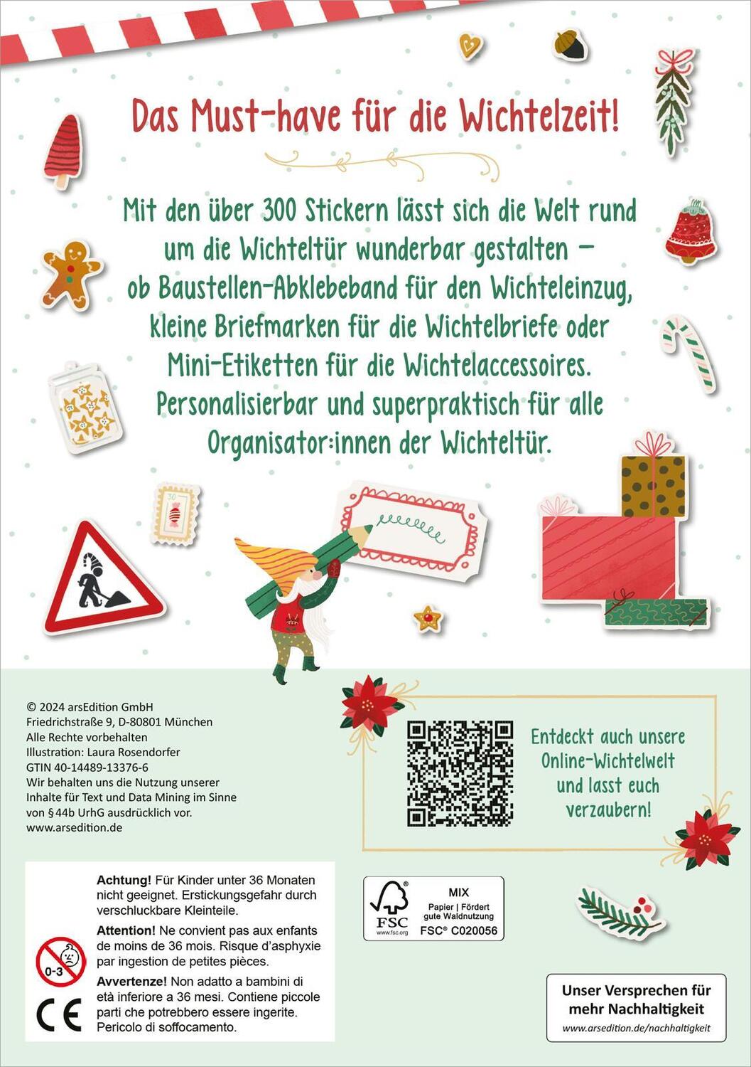 Rückseite: 4014489133766 | Meine Sticker für die Wichtelwelt | Über 300 Sticker | Rosendorfer