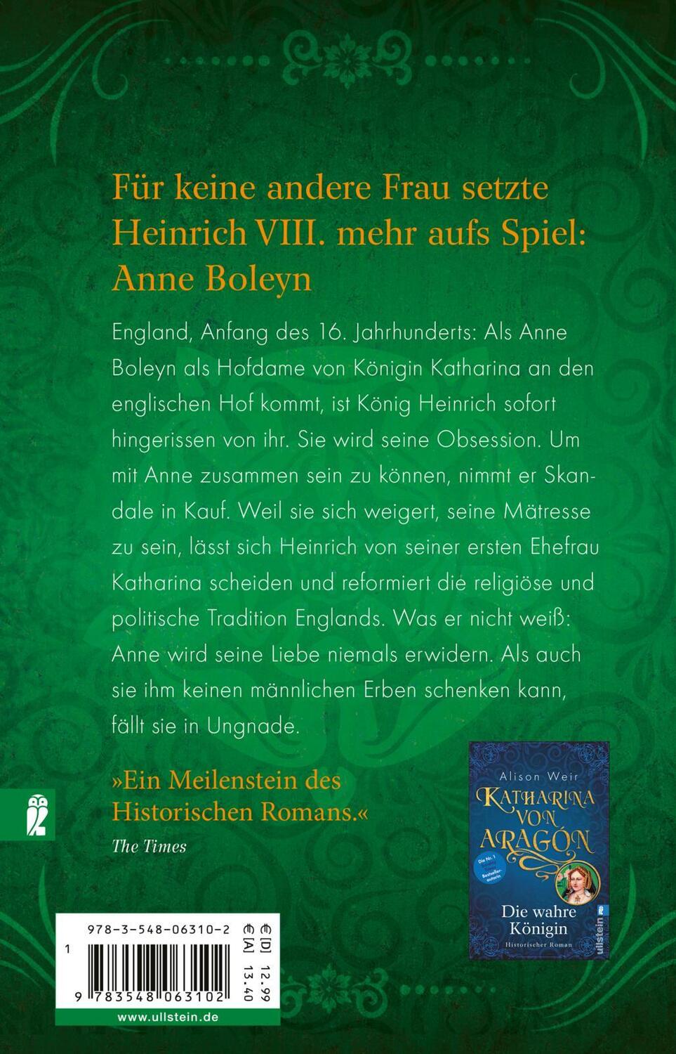 Rückseite: 9783548063102 | Anne Boleyn | Die Mutter der Königin | Alison Weir | Taschenbuch