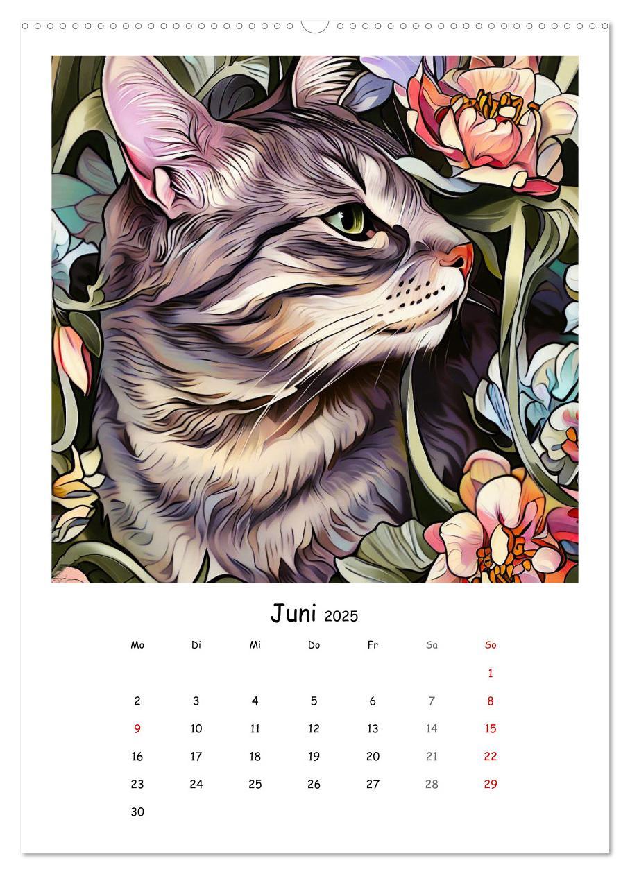 Bild: 9783435875627 | Jugendstil Katzen (hochwertiger Premium Wandkalender 2025 DIN A2...