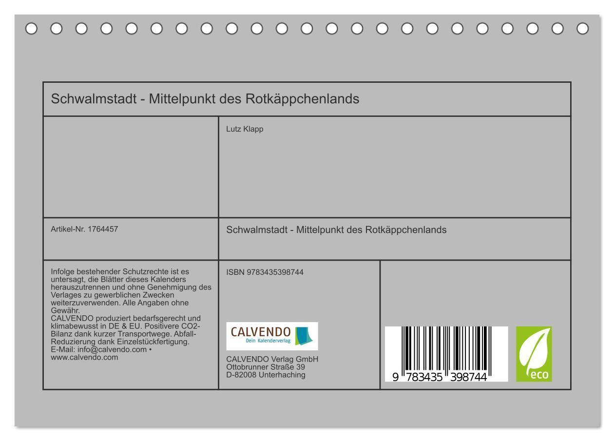 Bild: 9783435398744 | Schwalmstadt - Mittelpunkt des Rotkäppchenlands (Tischkalender 2025...