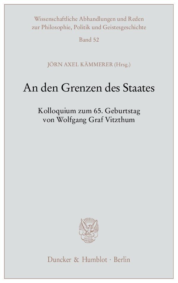 Cover: 9783428128211 | An den Grenzen des Staates | Jörn A. Kämmerer | Taschenbuch | 266 S.