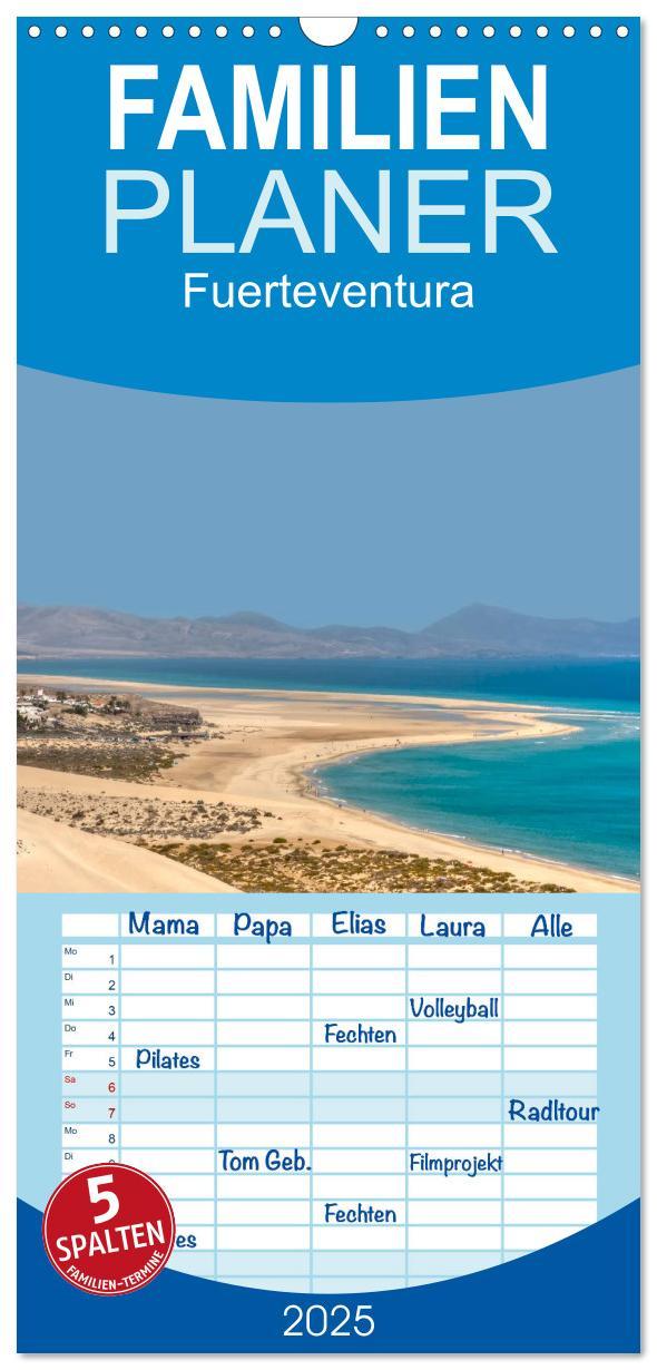 Cover: 9783457121474 | Familienplaner 2025 - Fuerteventura mit 5 Spalten (Wandkalender, 21...