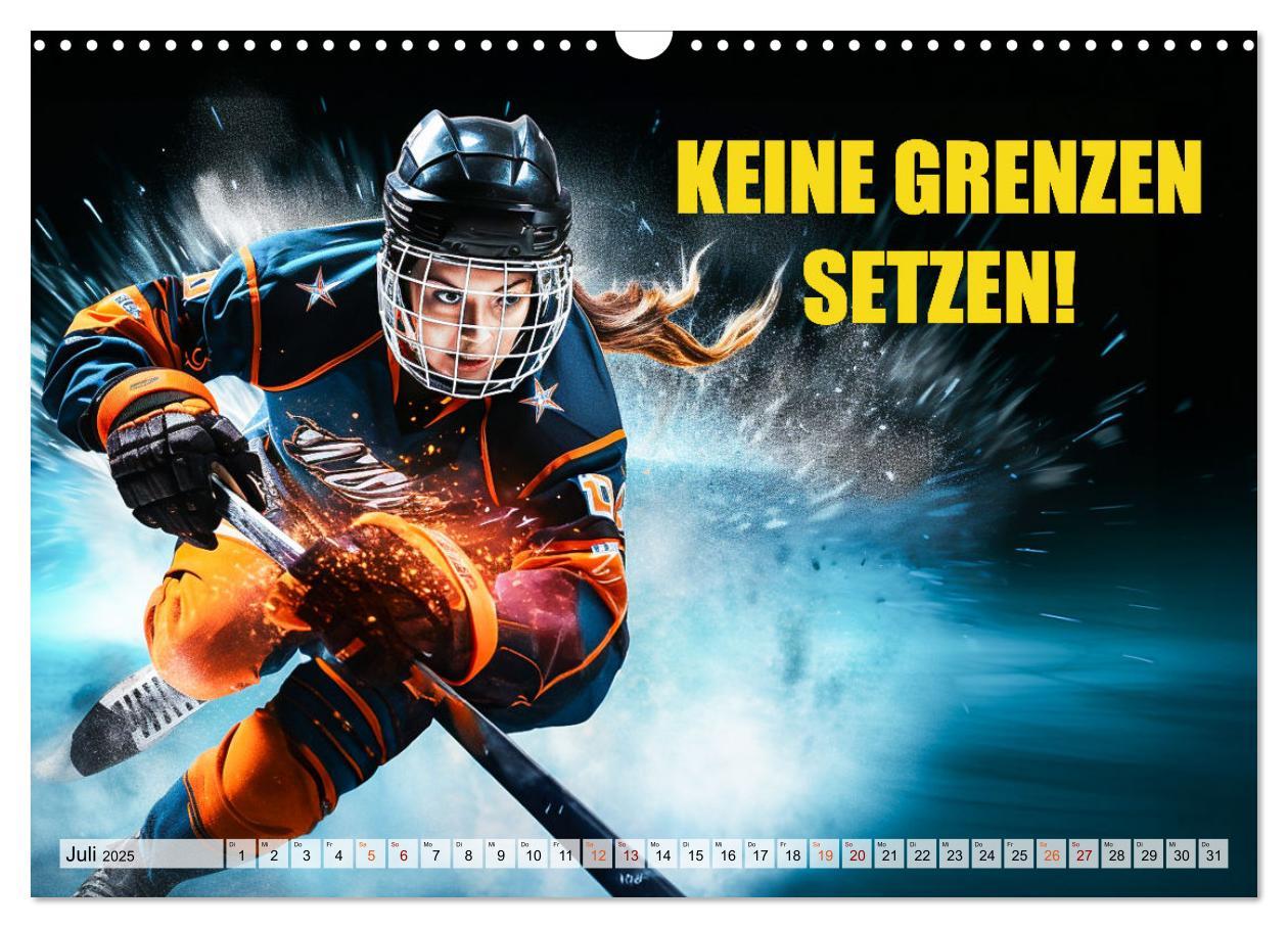 Bild: 9783383862304 | Eishockey und positive Gedanken (Wandkalender 2025 DIN A3 quer),...