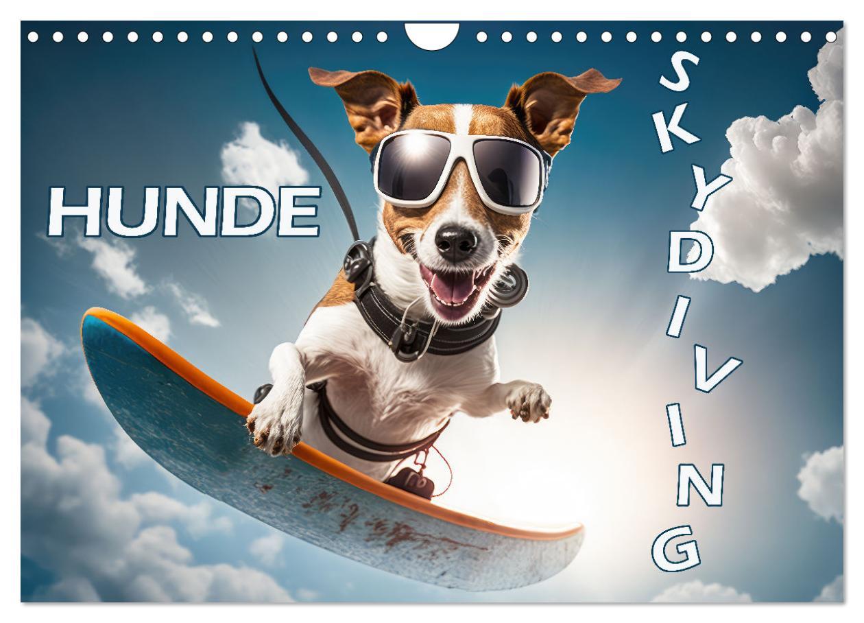 Cover: 9783383867149 | Hunde Skydiving (Wandkalender 2025 DIN A4 quer), CALVENDO...