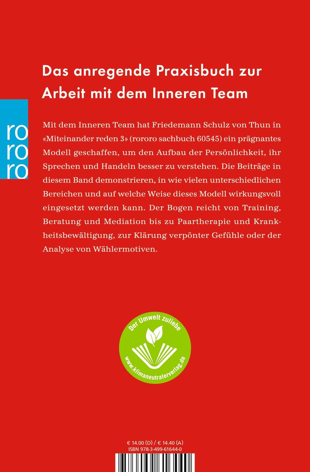 Rückseite: 9783499616440 | Das innere Team in Aktion | Praktische Arbeit mit dem Modell | Buch