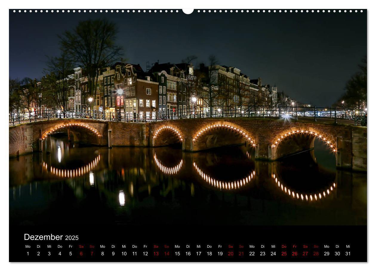 Bild: 9783435446117 | Nacht über Amsterdam (hochwertiger Premium Wandkalender 2025 DIN A2...