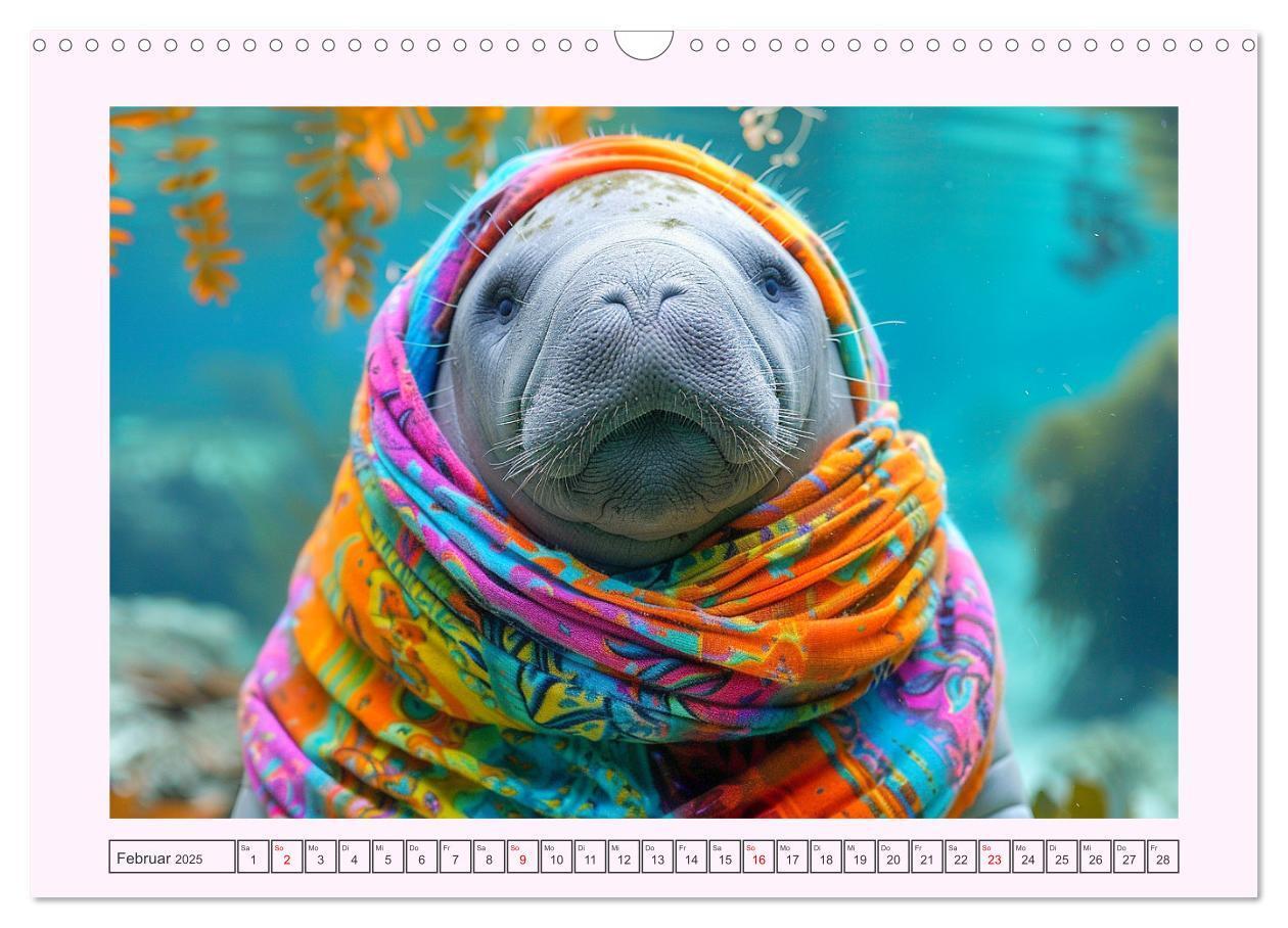 Bild: 9783435468966 | Modische Manatees. Charmante Seekühe mit Stil (Wandkalender 2025...