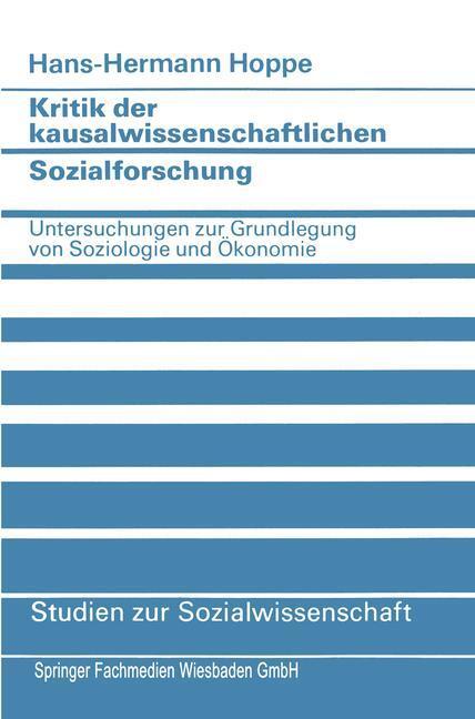 Cover: 9783531116242 | Kritik der kausalwissenschaftlichen Sozialforschung | Hoppe | Buch