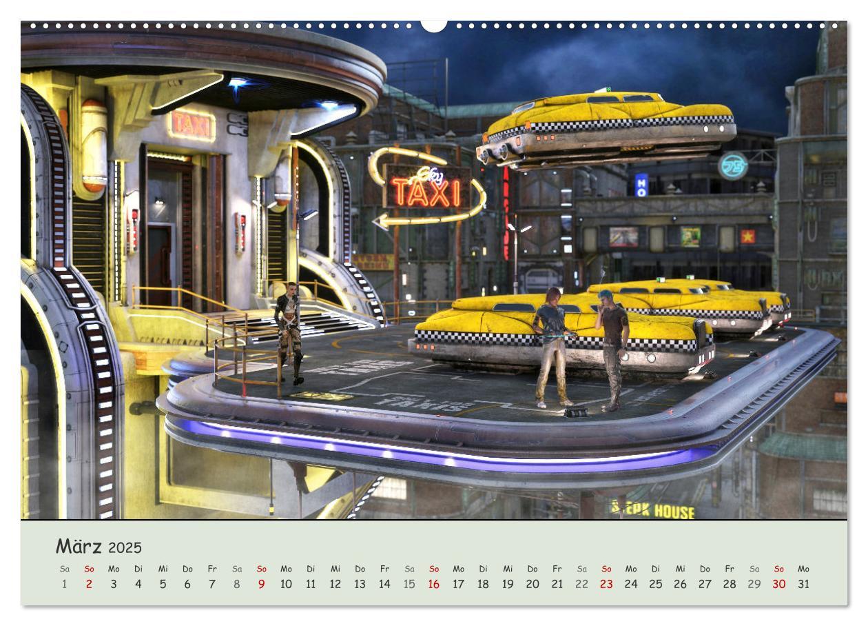 Bild: 9783435054770 | Science Fiction Cyberpunk (Wandkalender 2025 DIN A2 quer), CALVENDO...