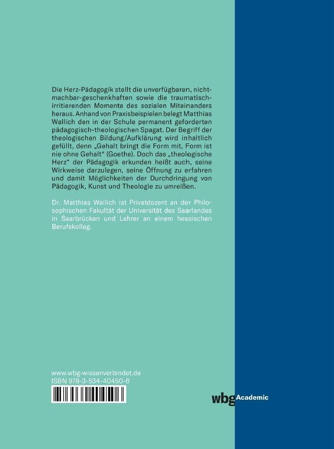 Rückseite: 9783534404506 | Schulische Innereien | Das theologische Herz der Pädagogik | Wallich