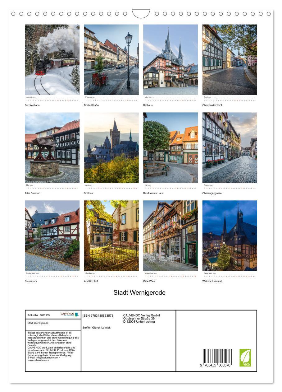 Bild: 9783435883578 | Stadt Wernigerode (Wandkalender 2025 DIN A3 hoch), CALVENDO...