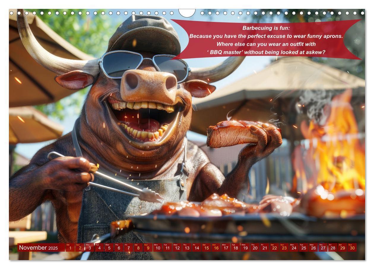 Bild: 9781325989546 | Funny charming animals as barbecue chef (Wall Calendar 2025 DIN A3...