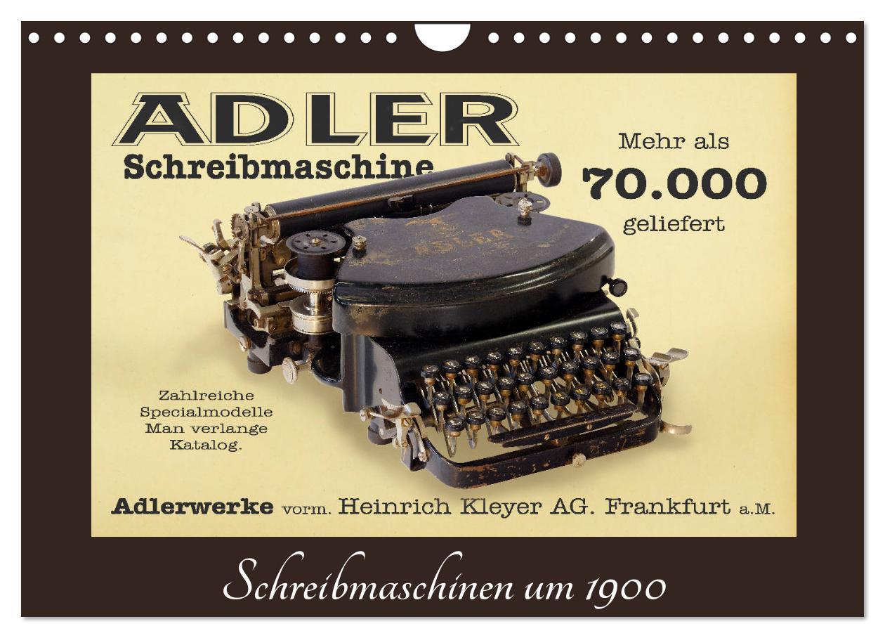 Cover: 9783435439041 | Schreibmaschinen um 1900 (Wandkalender 2025 DIN A4 quer), CALVENDO...