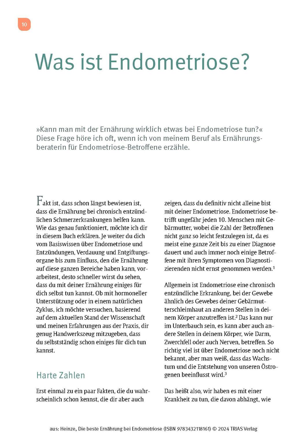 Bild: 9783432118161 | Die beste Ernährung bei Endometriose | Nicole R. Heinze | Taschenbuch