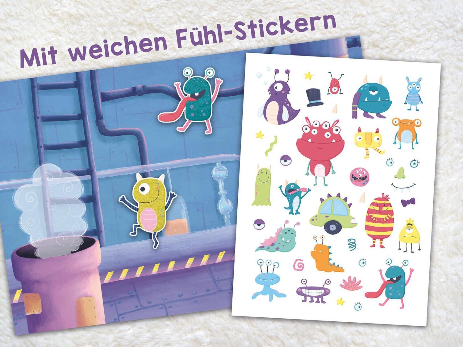 Bild: 9783845849034 | Mein flauschiges Stickerheft - Monster | Über 250 Fühl-Sticker | Buch