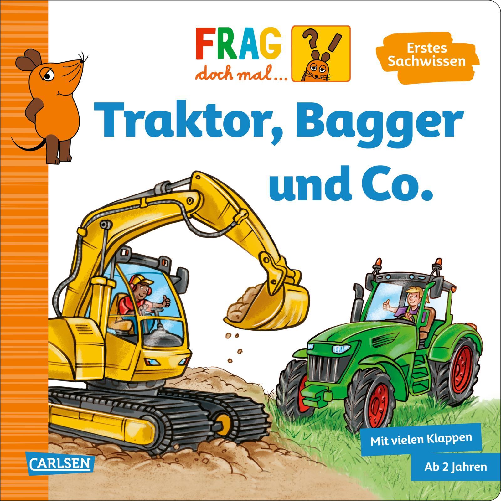 Cover: 9783551255341 | Frag doch mal ... die Maus: Traktor, Bagger und Co. | Petra Klose