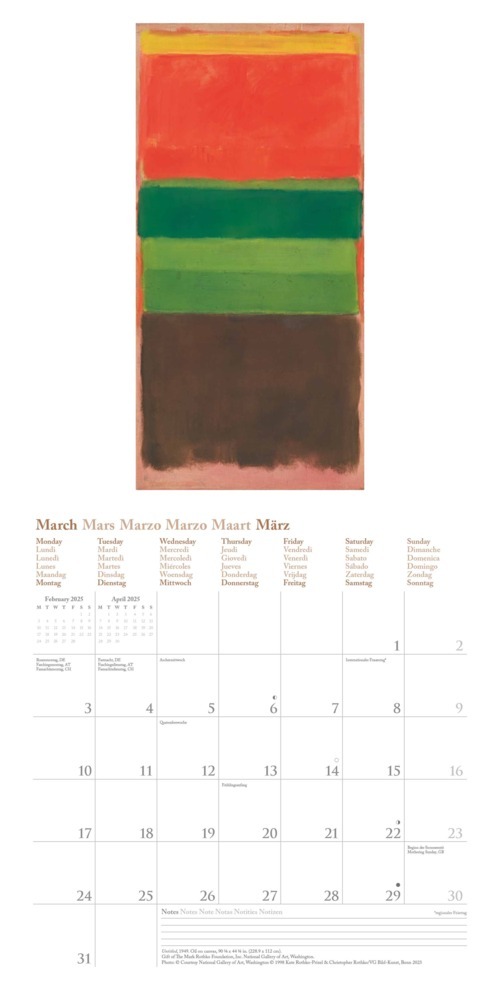 Bild: 4002725994110 | N NEUMANNVERLAGE - Mark Rothko 2025 Broschürenkalender, 30x30cm,...