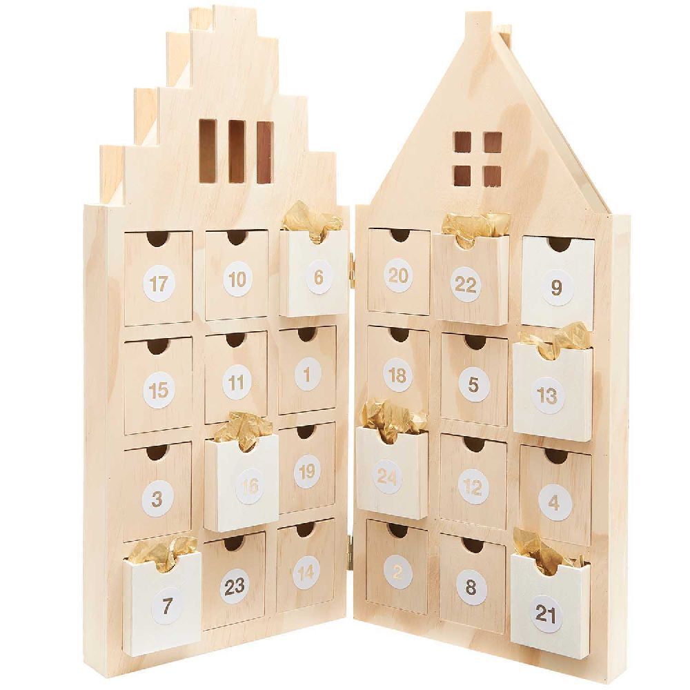 Bild: 4065166037204 | Adventskalender-Haus, mit 24 Schubladen, FSC 100% | Kalender