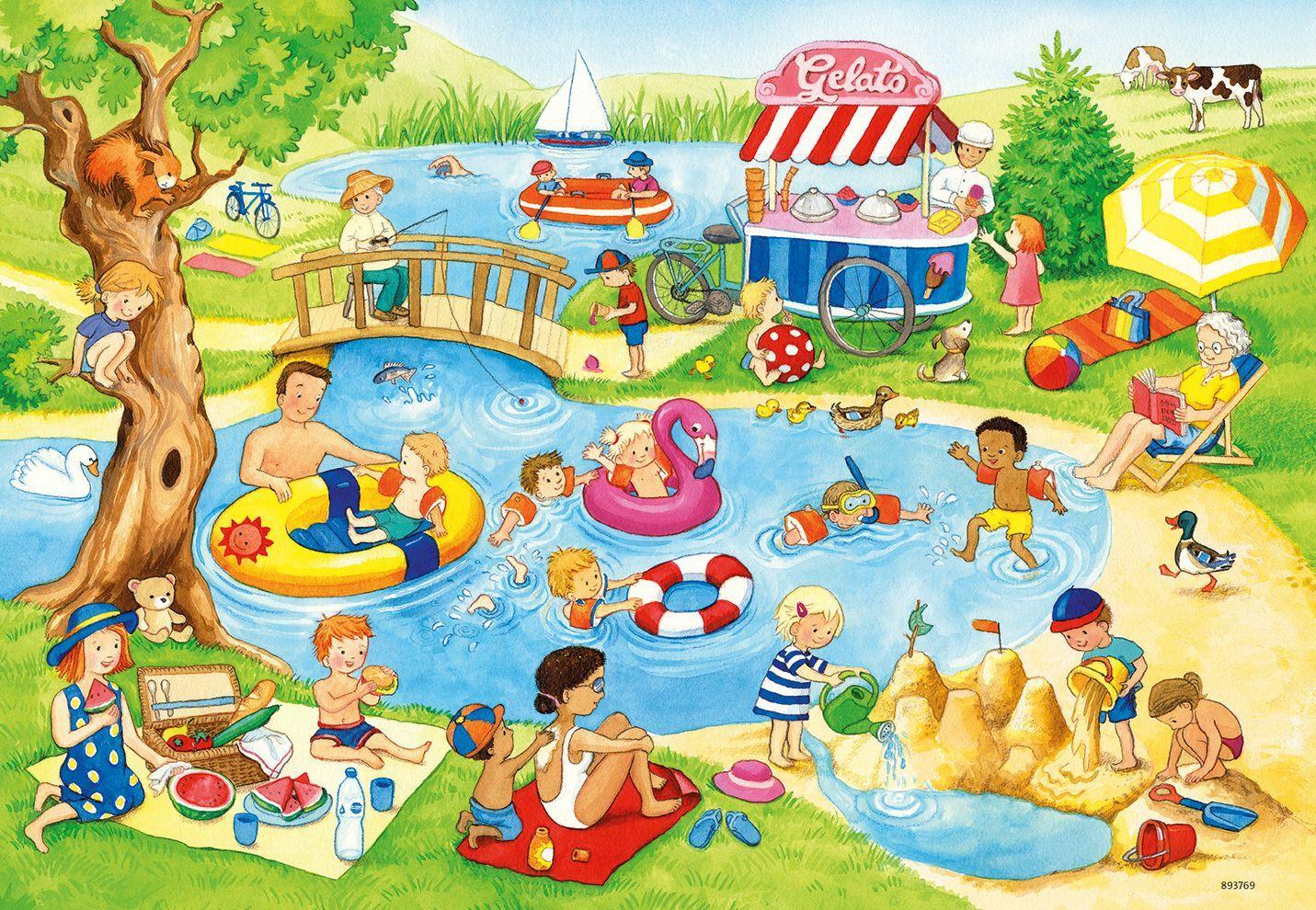 Bild: 4005556050574 | Ravensburger Kinderpuzzle - 05057 Freizeit am See - Puzzle für...