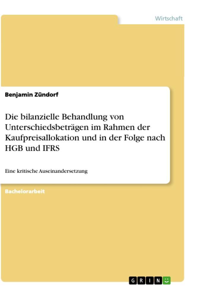 Cover: 9783346529459 | Die bilanzielle Behandlung von Unterschiedsbeträgen im Rahmen der...