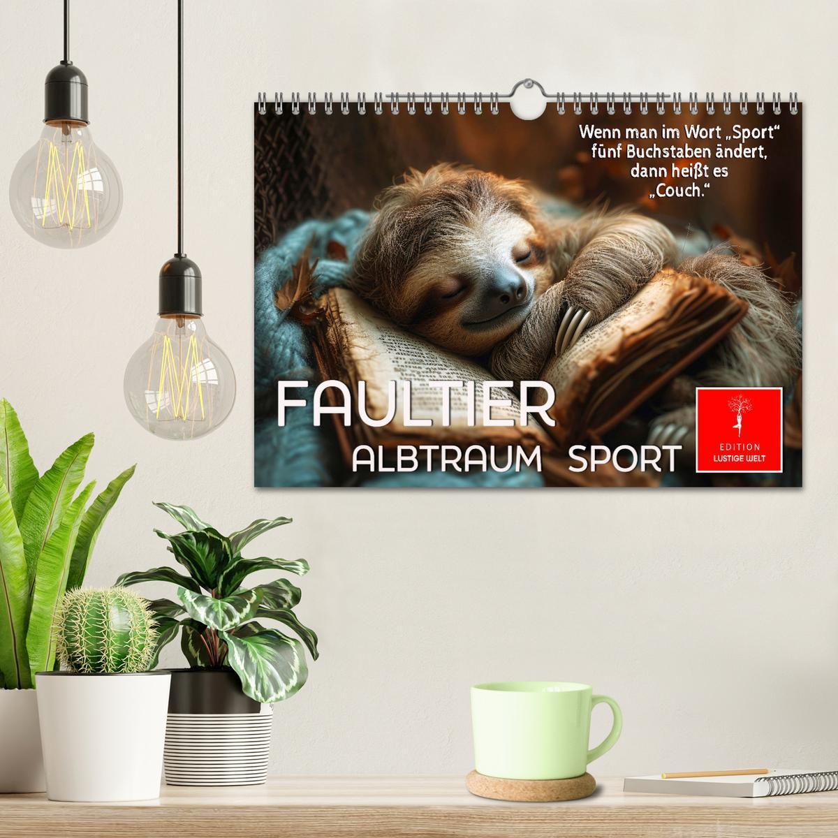 Bild: 9783383771620 | Faultier - Albtraum Sport (Wandkalender 2025 DIN A4 quer), CALVENDO...