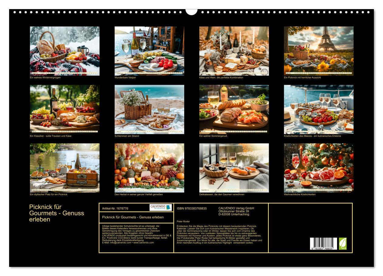 Bild: 9783383768835 | Picknick für Gourmets - Genuss erleben (Wandkalender 2025 DIN A2...