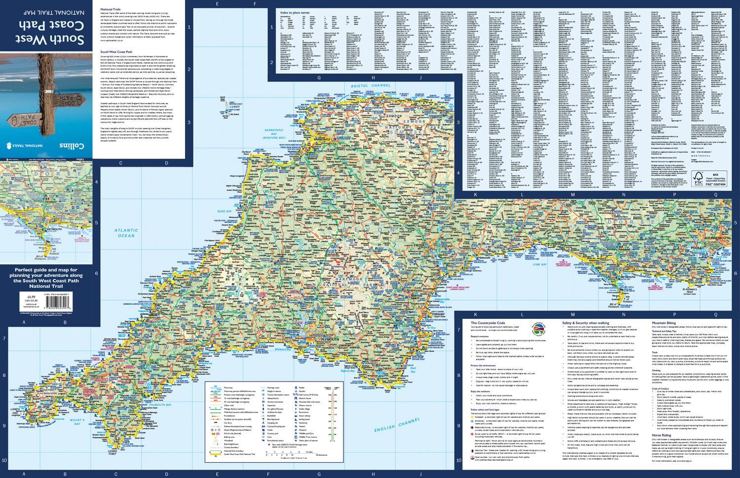 Bild: 9780008603007 | South West Coast Path National Trail Map | Collins Maps | (Land-)Karte